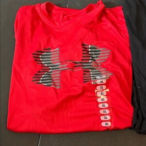 Under Armour Kids' Red and Black Tees with Logo